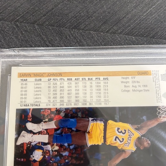 MAGIC JOHNSON - 1991 Upper Deck #45 LAKERS PSA GEM MINT 10 - Picture 5 of 7